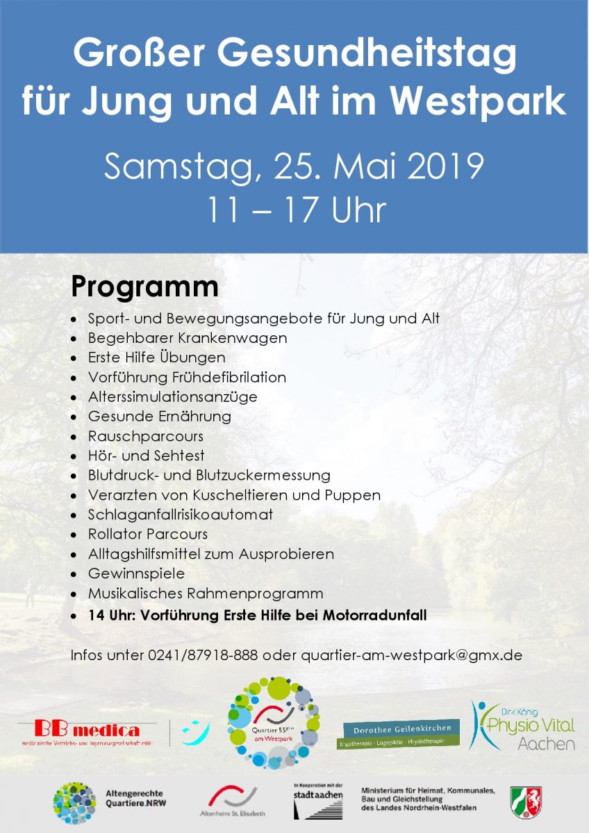 Programm des Gesundheitstags im Westpark