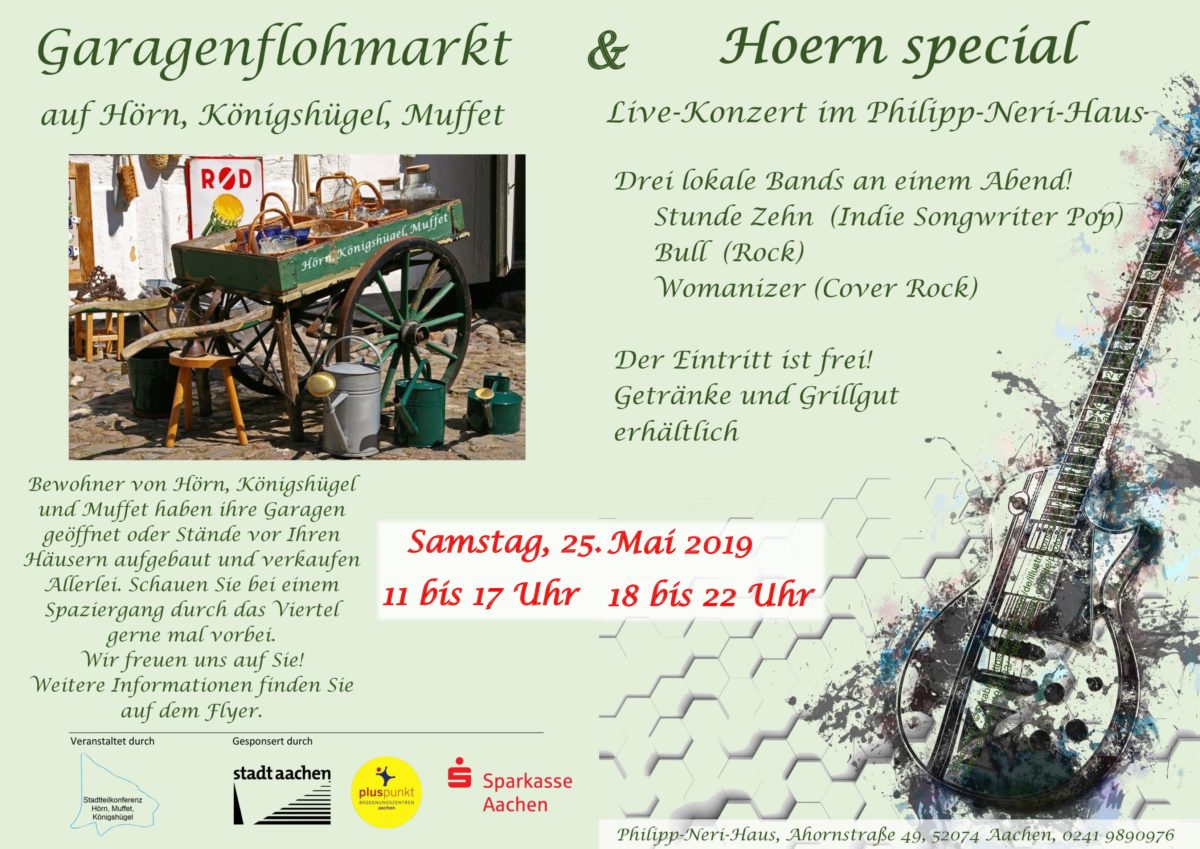 Plakat Garagenflohmarkt auf der Hörn
