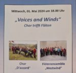 "Voices and Winds" - Chor trifft Flöte in der Genezareth-Kriche