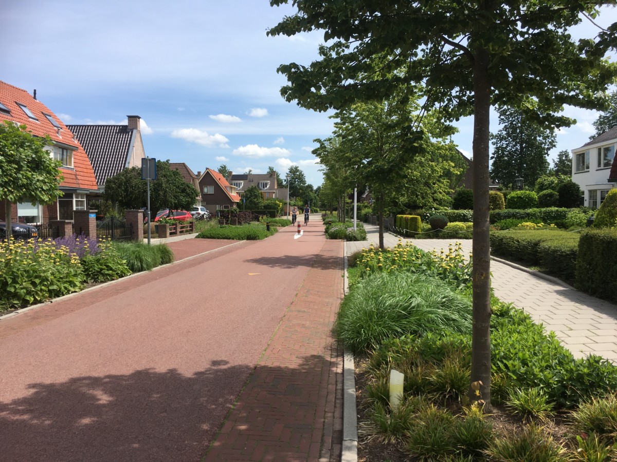 Foto einer Radschnellstraße im Anwohnerbereich