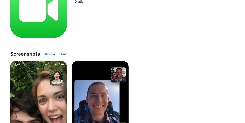 Screenshot FaceTime