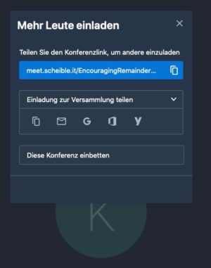 Scrrenshot Einladung Jitsi Meeting
