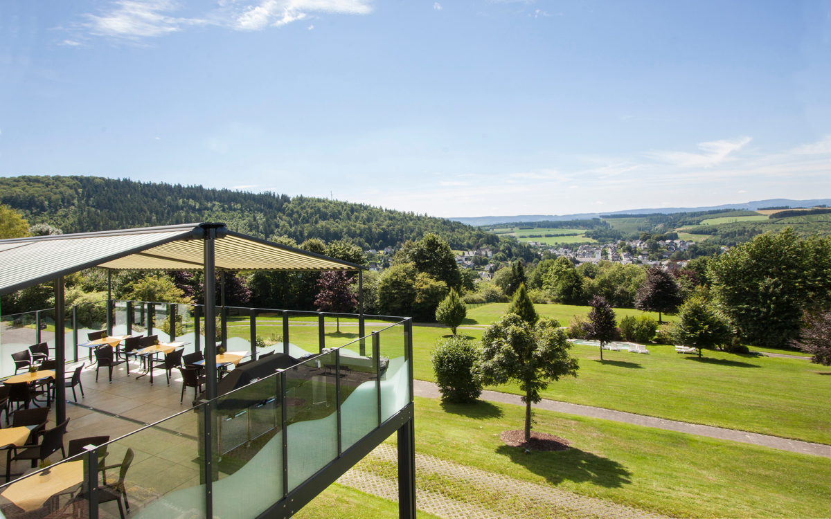Aussicht von der Terrasse im VdK-Hotel