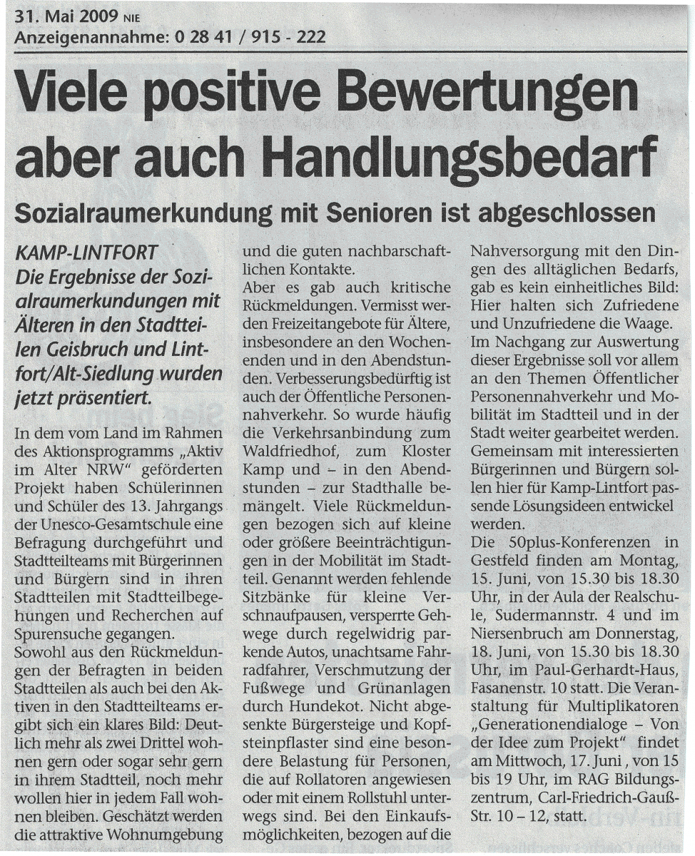 Pressemitteilung Lokal-Nachrichten 31.05.2009