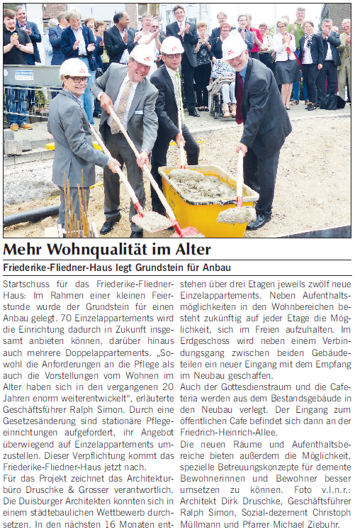 Zeitungsartikel Mehr Wohnqualität im Alter - Kamp-Lintforter Stadt-Anzeiger 30.07.2014