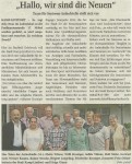 Bild: Zeitungsartikel "Hallo, wir sind die Neuen" - Quelle Stadt-Panorama 27.05.2015