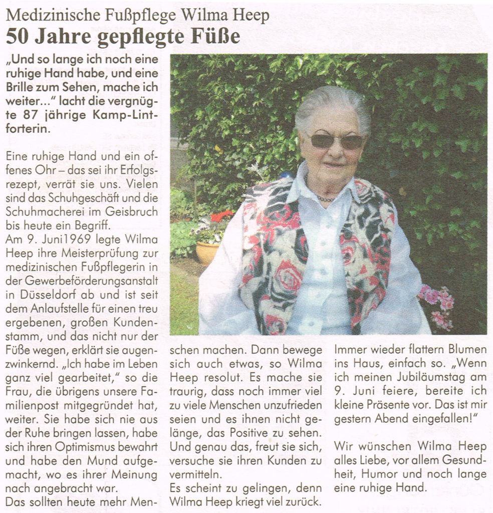 Zeitungsausschnit aus der Familienpost vom 06.06.2019