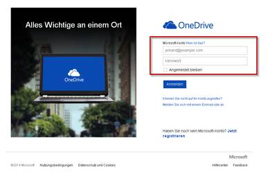 OneDrive-Konto anlegen