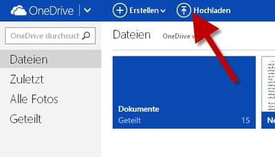 Datei(en) in OneDrive hochladen