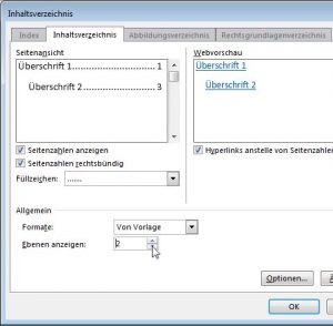 Inhaltsverzeichnis anpassen - Teil 2