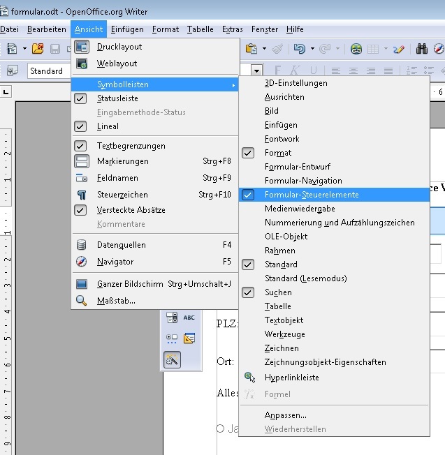 Weiterführende Informationen zu Formularen in Writer findet ihr hier: So kann man in OpenOffice Formulare erstellen