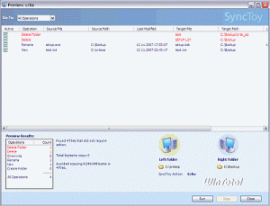 Bild: SyncToy: Preview Klick aufs Bild zum Vergrößern