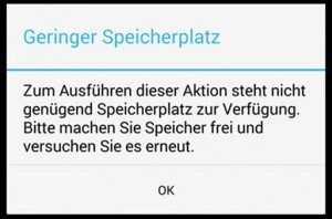 Bild: Speicher voll Android