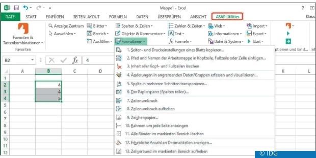 Die Asap Utilities erweitert die Tabellenkalkulation um mehrere Hundert nützlicher Funktionen, die trotz dieser Vielfalt gut strukturiert und somit leicht anzuwenden sind.