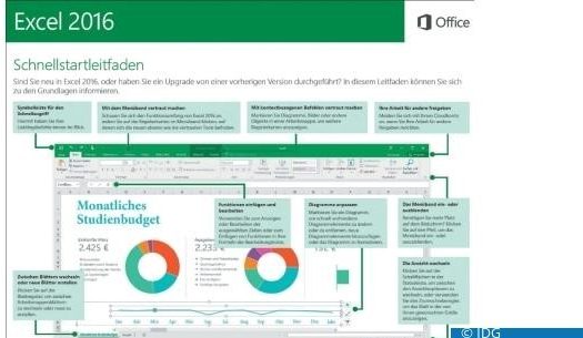 Microsoft fasst in seinen sogenannten Schnellleitfäden zu den Office-2016-Applikationen wichtige Informationen sowie Änderungen in den neuen Versionen übersichtlich zusammen.