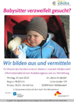 Babysitter verzweifelt gesucht - wir bilden aus und vermitteln