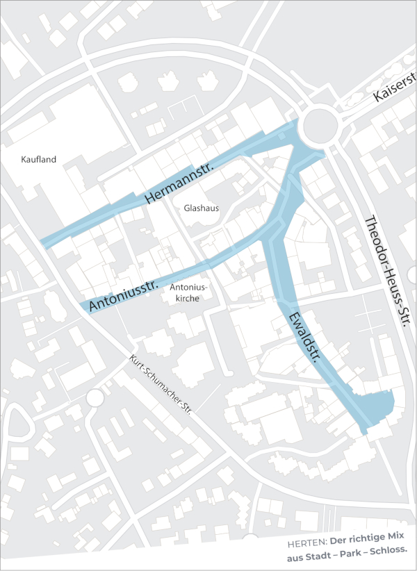 Kartenausschnitt Innenstadt Herten