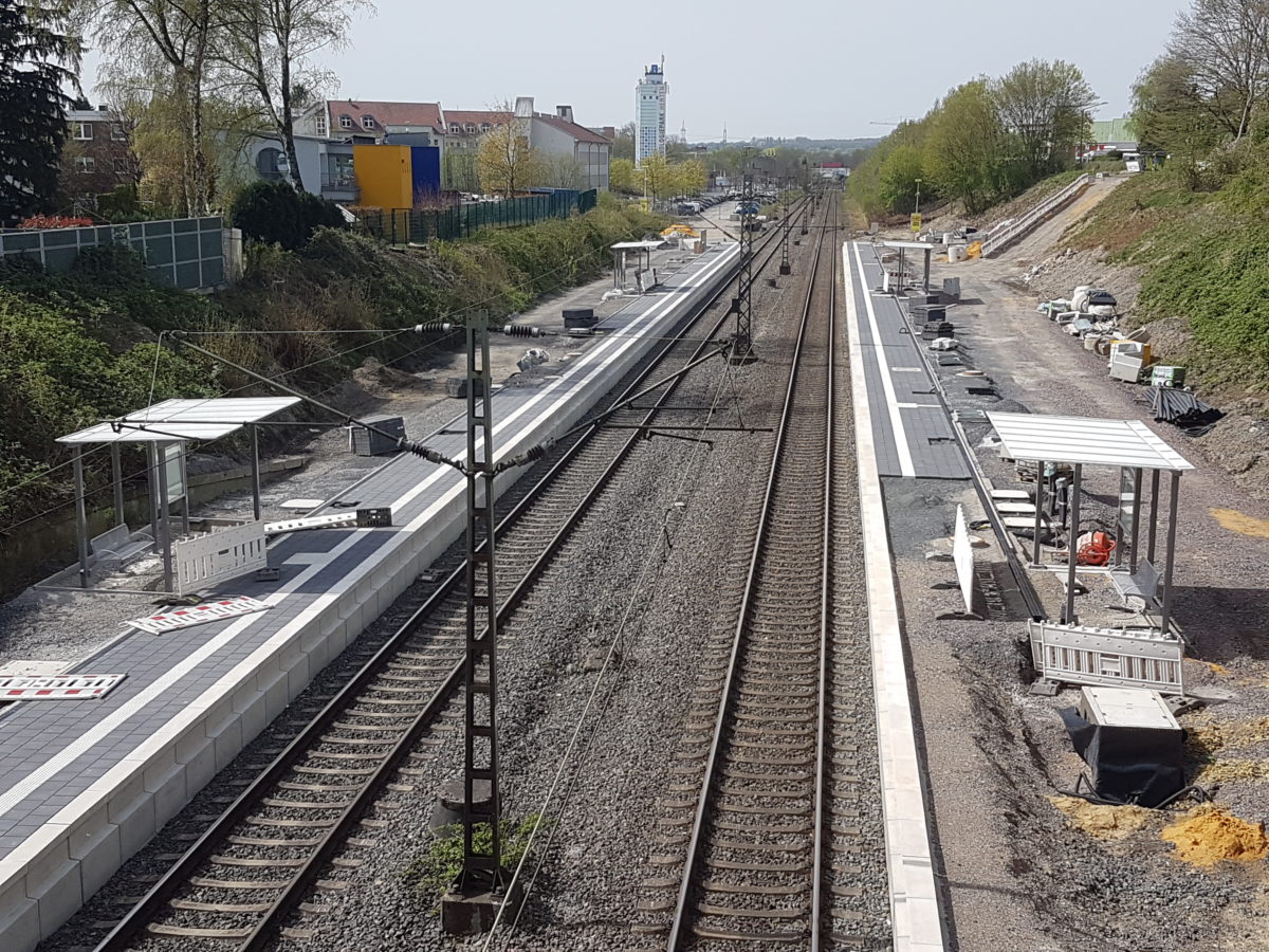 Der neue S-Bahnhof Herten (Westfalen) nimmt weiter Gestalt an.