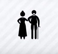 Opa und Oma unterstützen sich