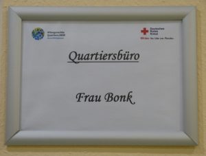 Quartiersbüroschild