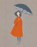 Mädchen im Regen