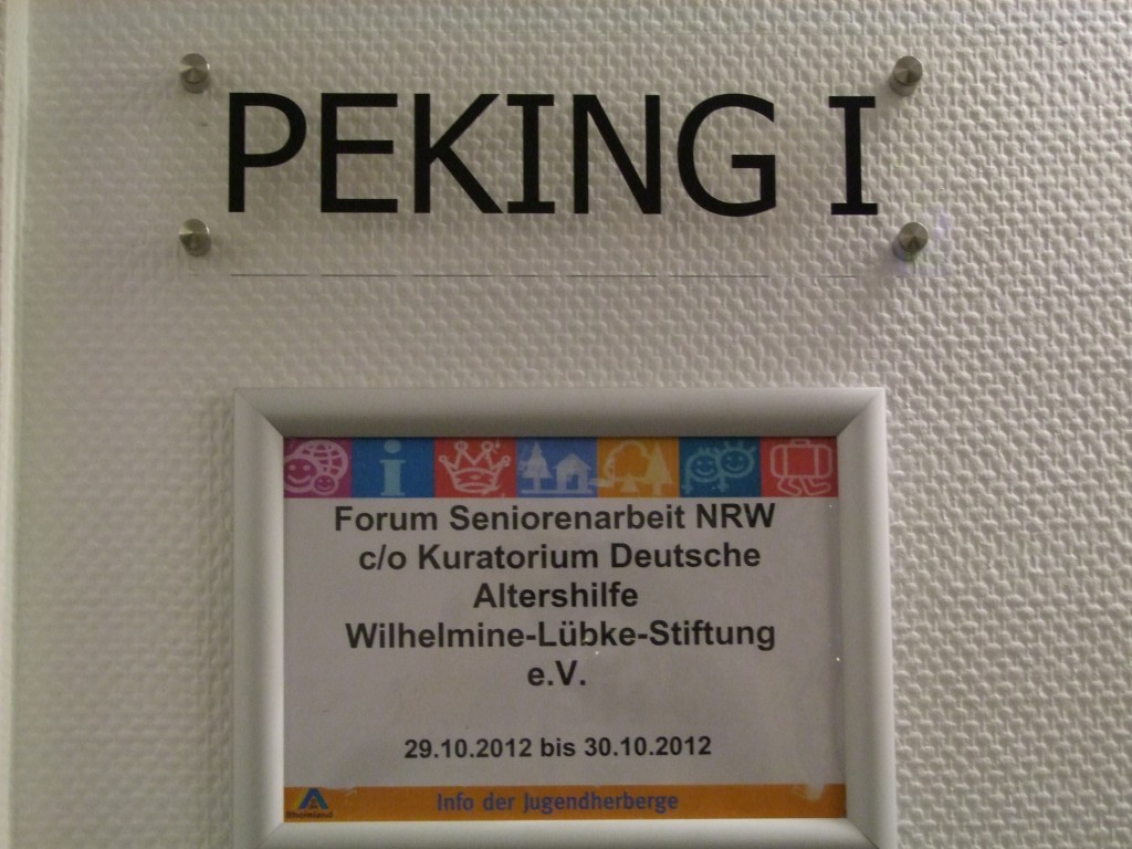 Türschild 1. Herbstakademie des Forum Seniorenarbeit NRW 2012