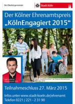 Plakat zur Bewerbung des Kölner Ehrenamtspreis 2015