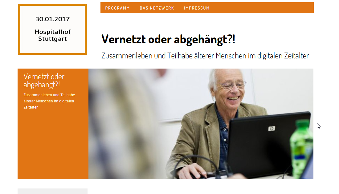 Screenshot der Website Fachtag Senioren Stuttgart 2017